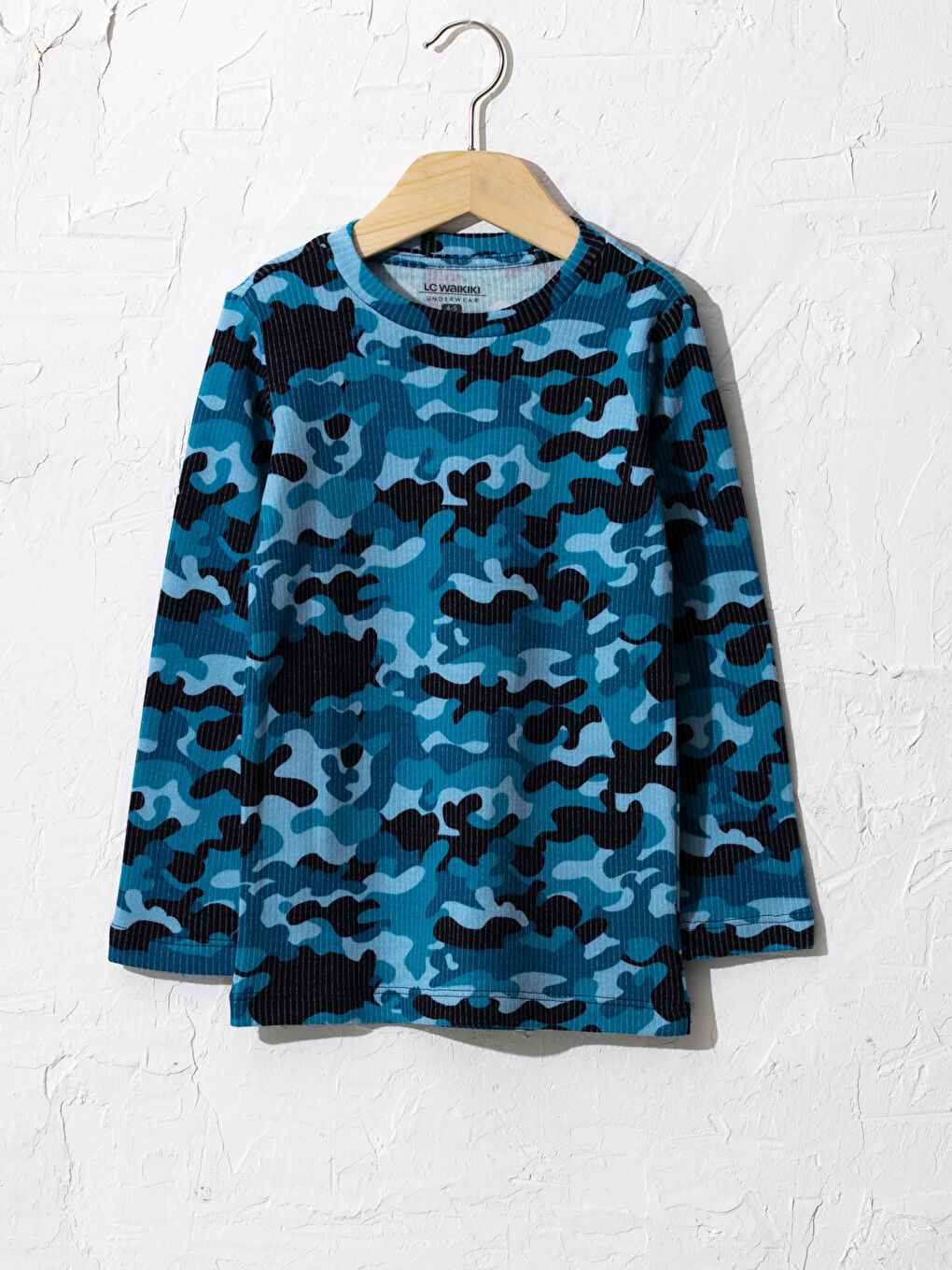 LCW Kids Boy's Camouflage Pattern Thermal Pajamas Top -0WAU71Z4-LSJ