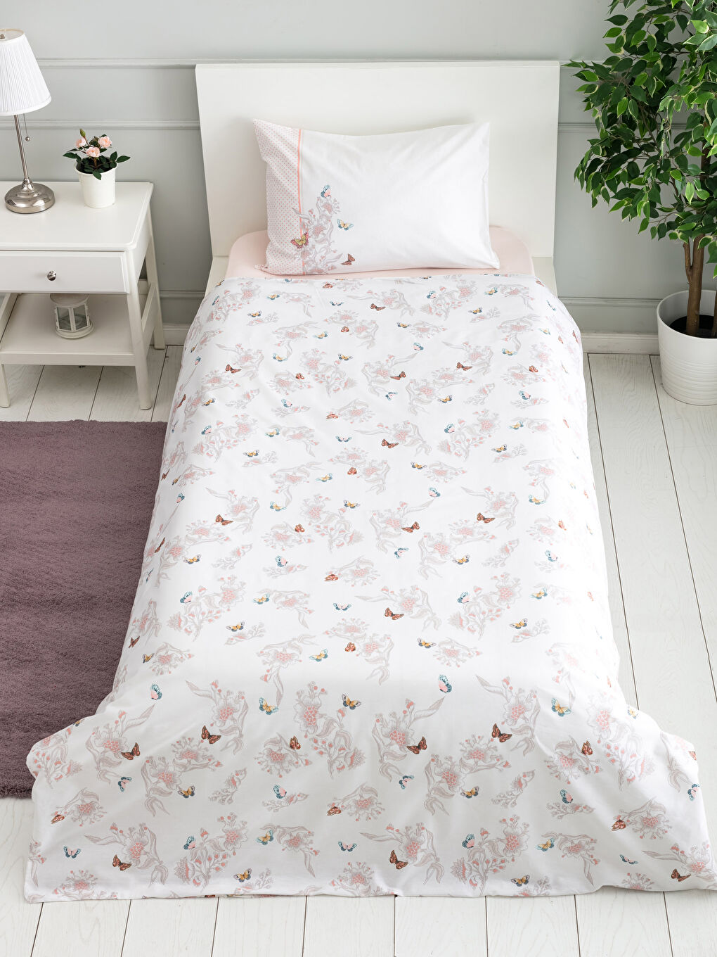 Bej Tek Kişilik Nevresim Takımı-2