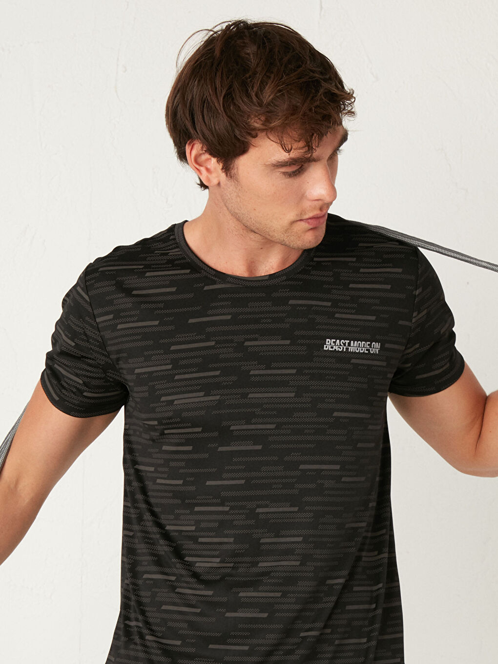 Active Sport Crew Neck Figured T-shirt-3