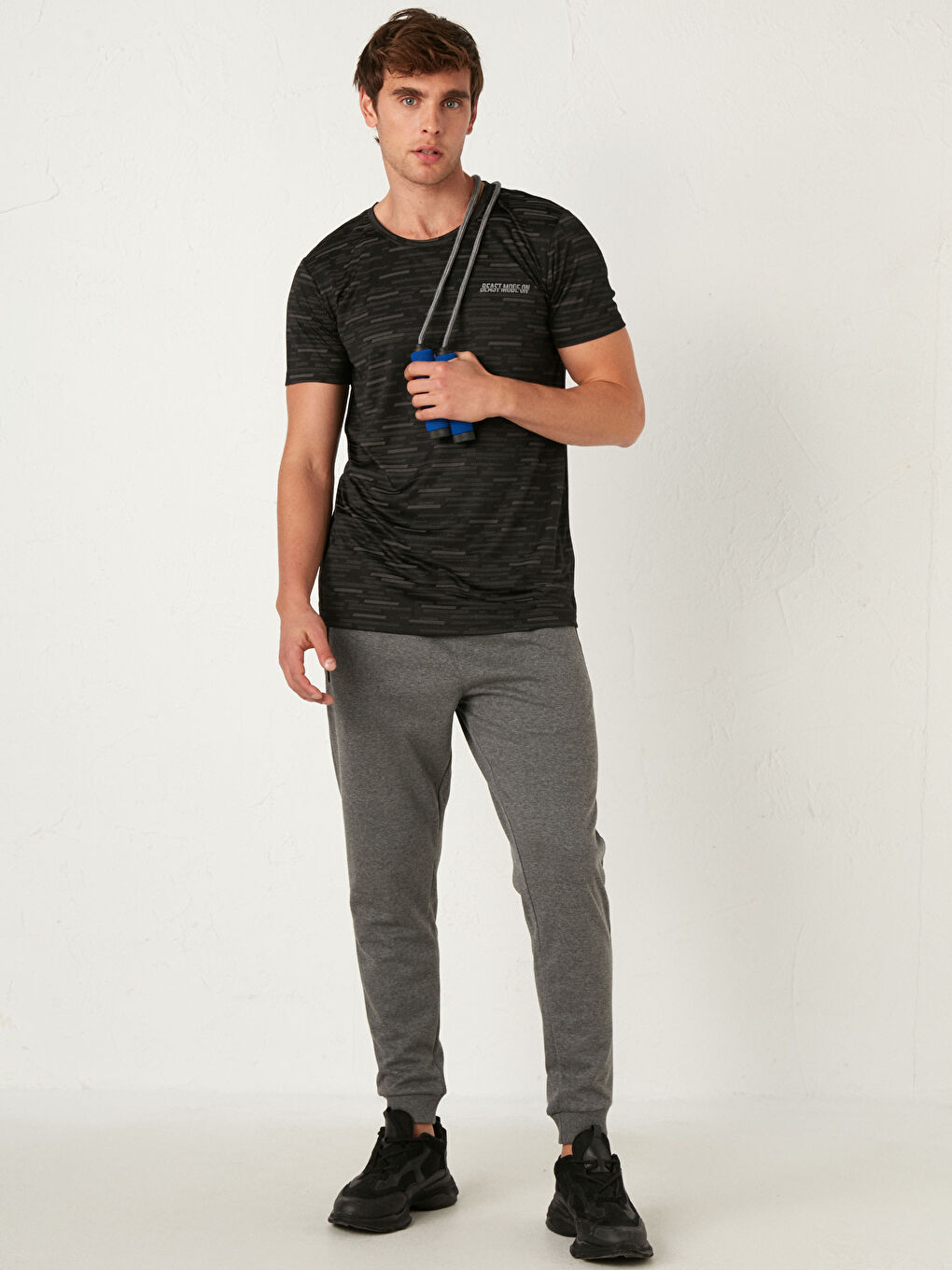Active Sport Crew Neck Figured T-shirt-5