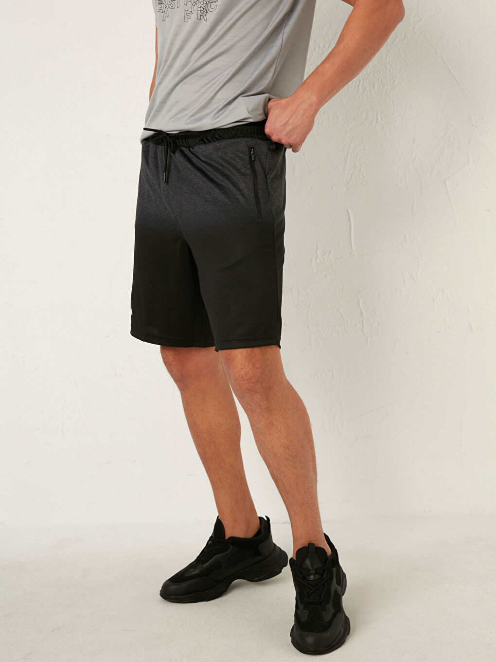 Antrasit Standart Kalıp Aktif Spor Şort-5
