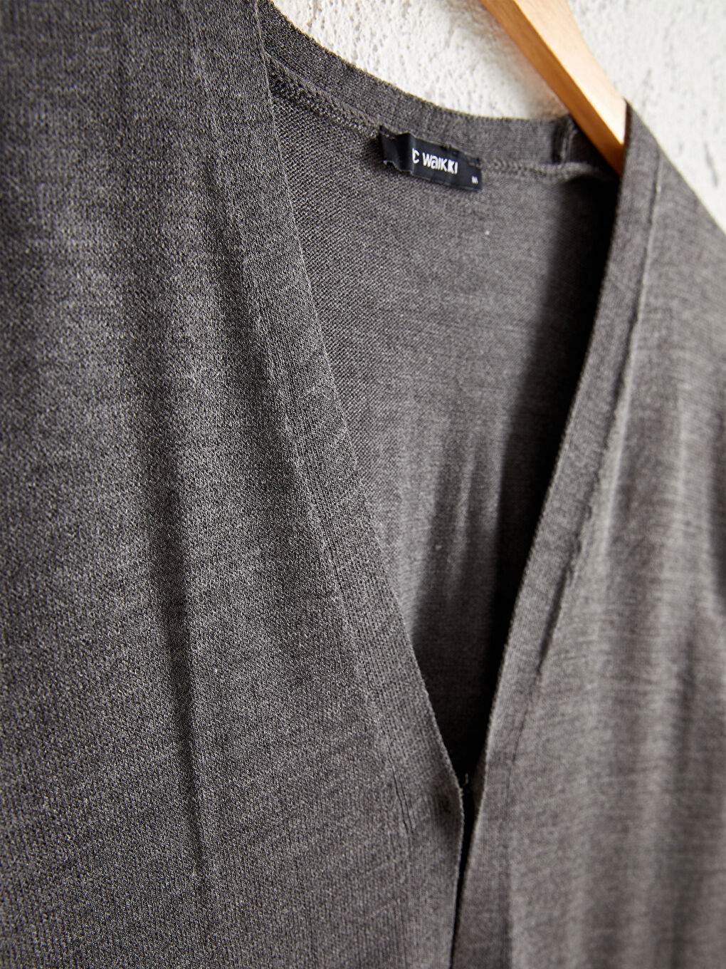 Antrasit Uzun Kollu Kadın Hırka-1