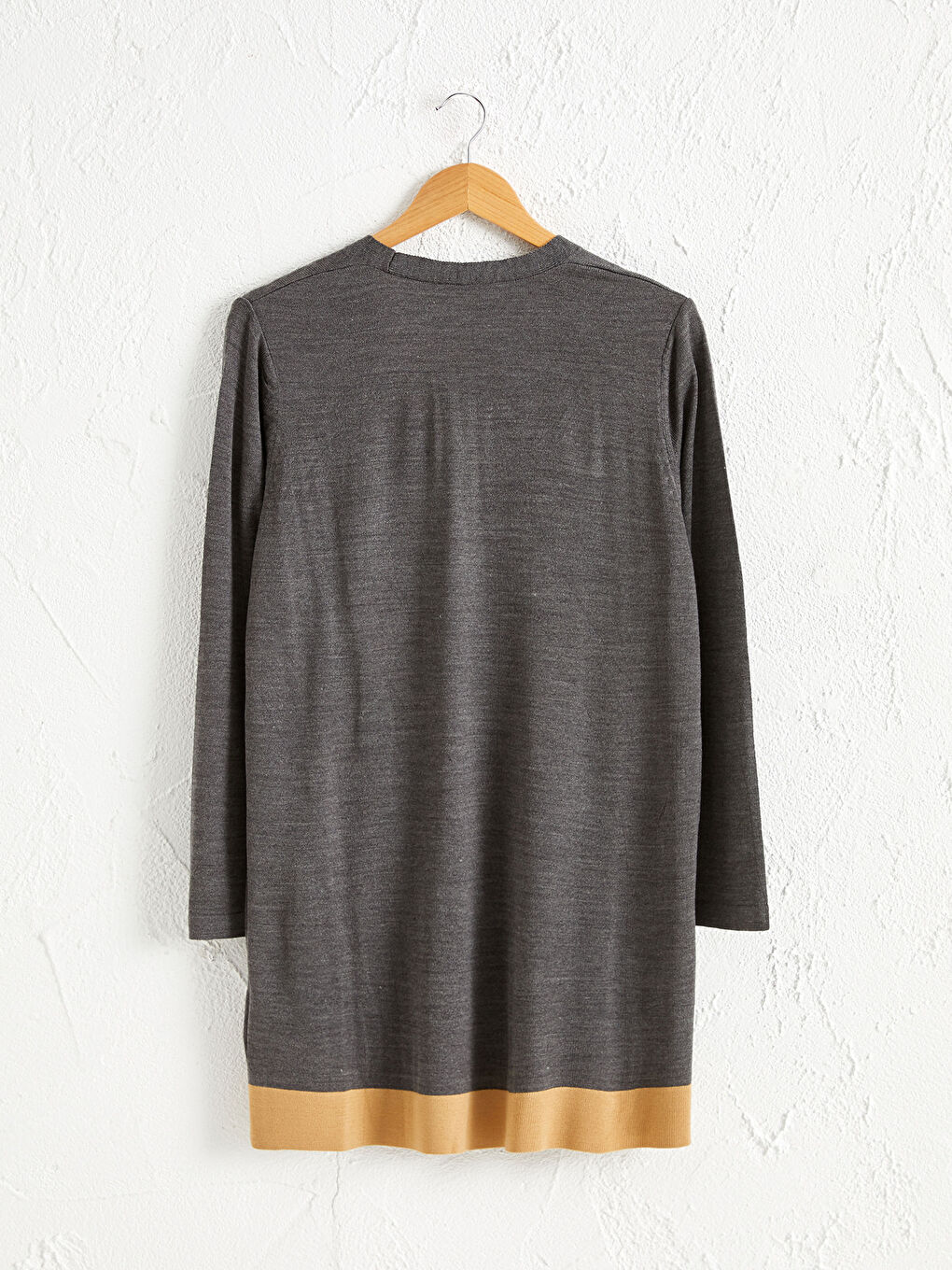 Antrasit Uzun Kollu Kadın Hırka-2