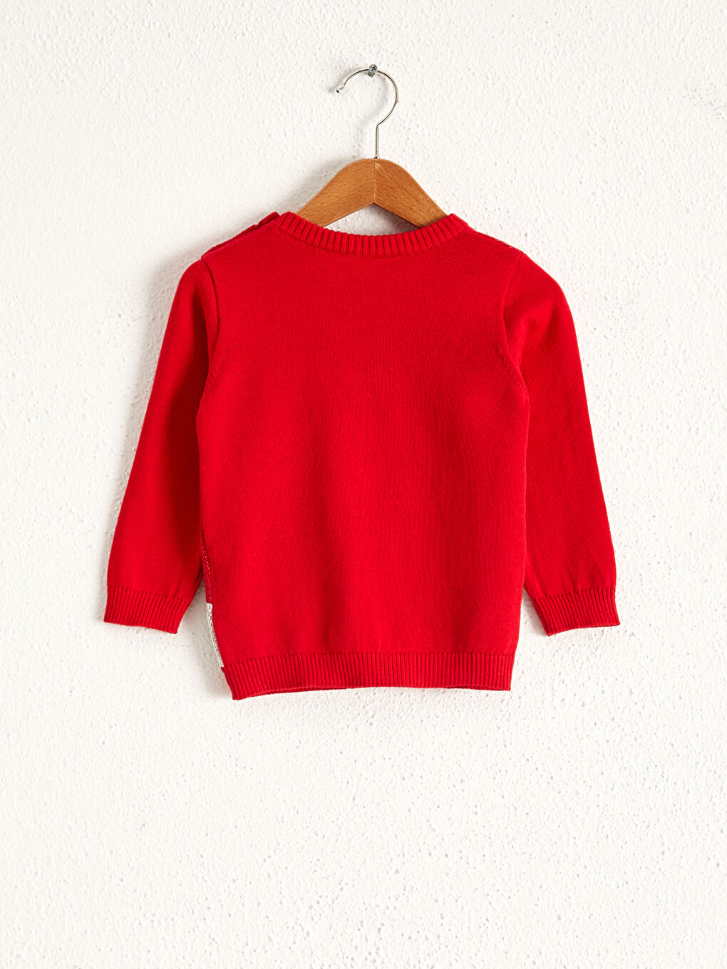 Kırmızı Erkek Bebek Yılbaşı Temalı Triko Kazak-1