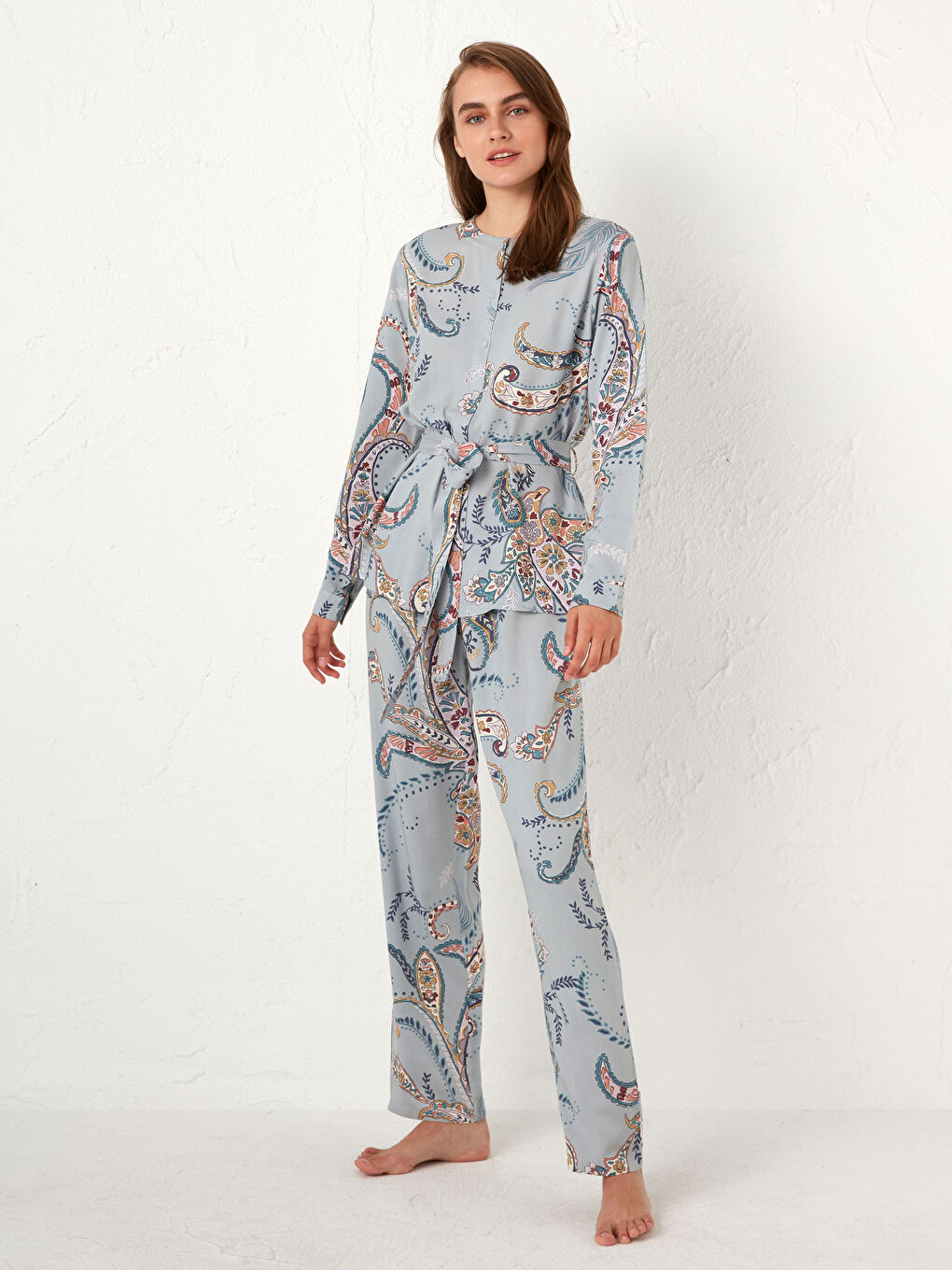 Floral Viscose Pyjamas Set-4