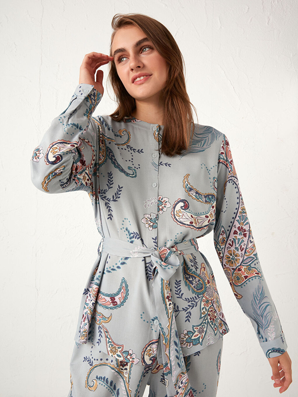 Floral Viscose Pyjamas Set-5