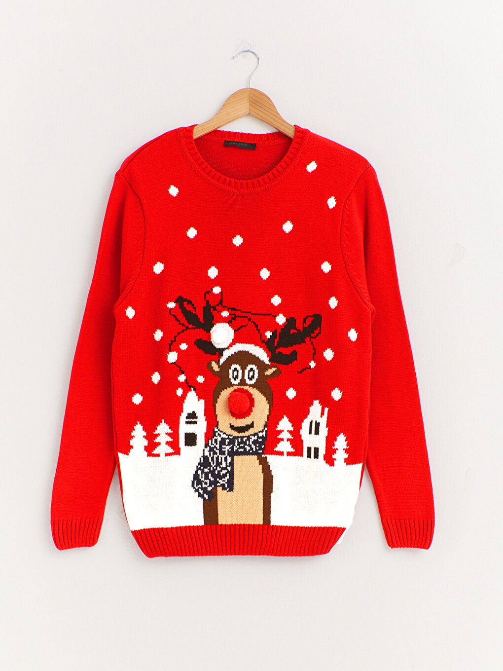 Men Crew Neck New Year Themed Knitwear Sweater