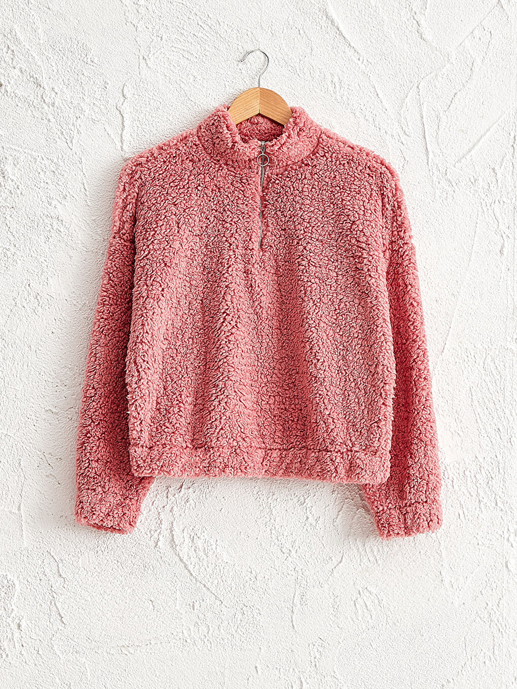 LCW Vision Fermuarlı Peluş Sweatshirt -0WBD47Z8-GPV