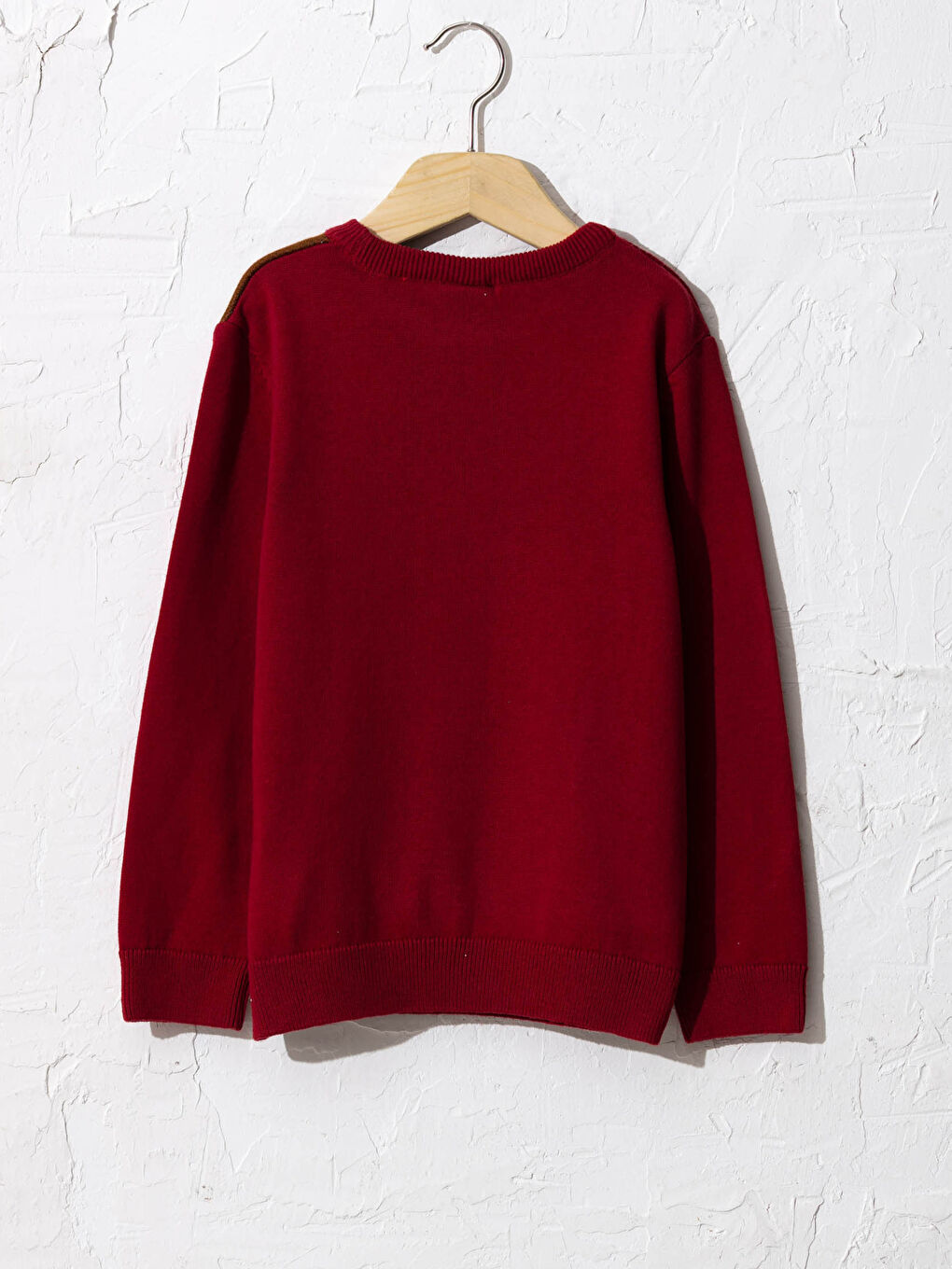 Kırmızı Erkek Çocuk Yılbaşı Temalı İnce Triko Kazak-3