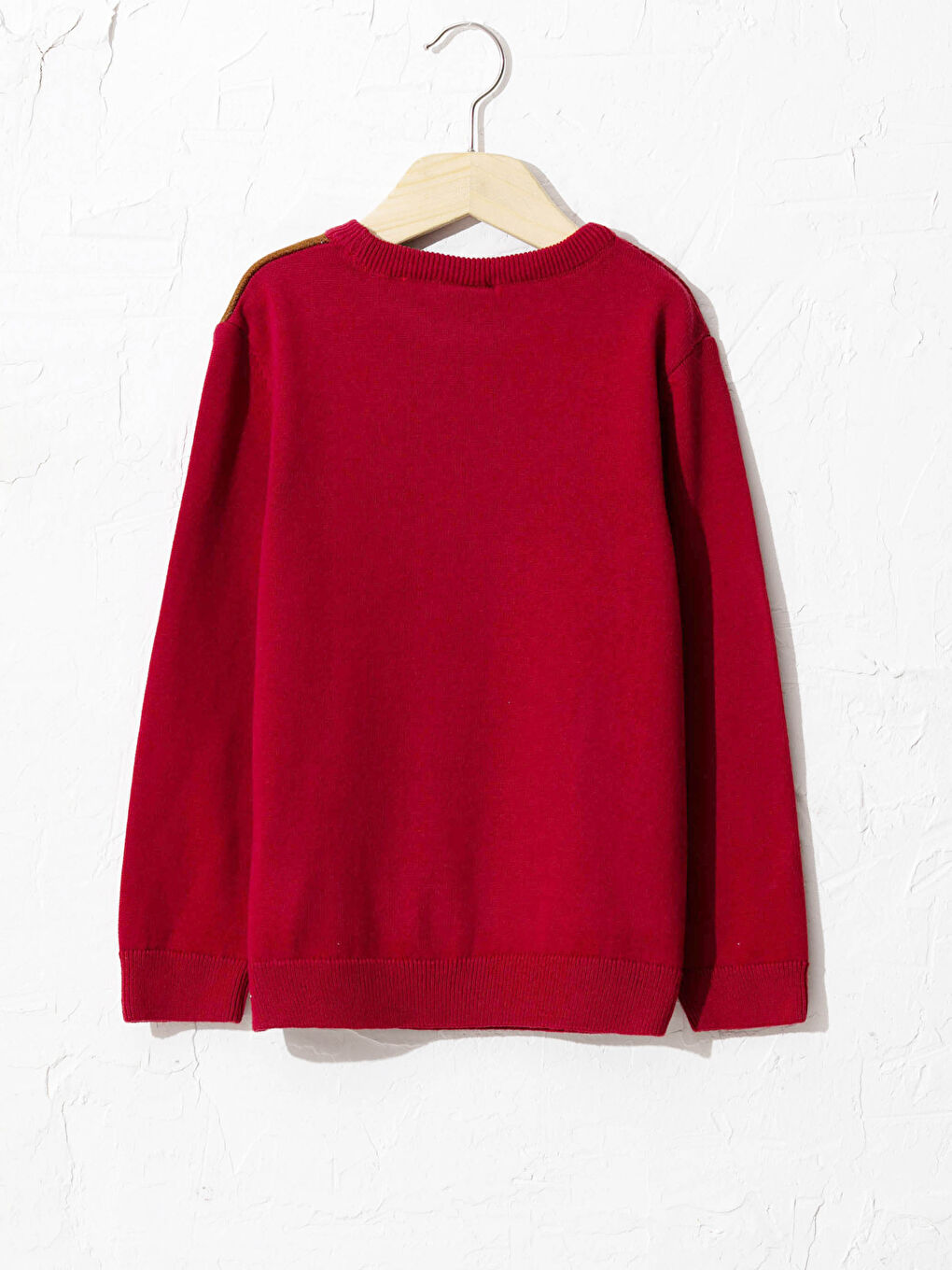 Kırmızı Erkek Çocuk Yılbaşı Temalı İnce Triko Kazak-1