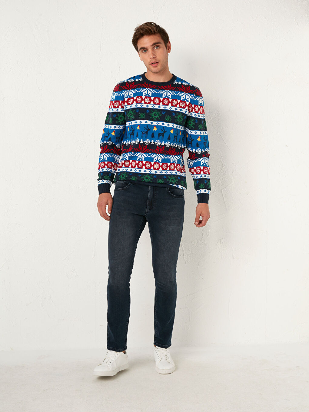 Men Crew Neck New Year Themed Knitwear Sweater Father and Son Matching-4