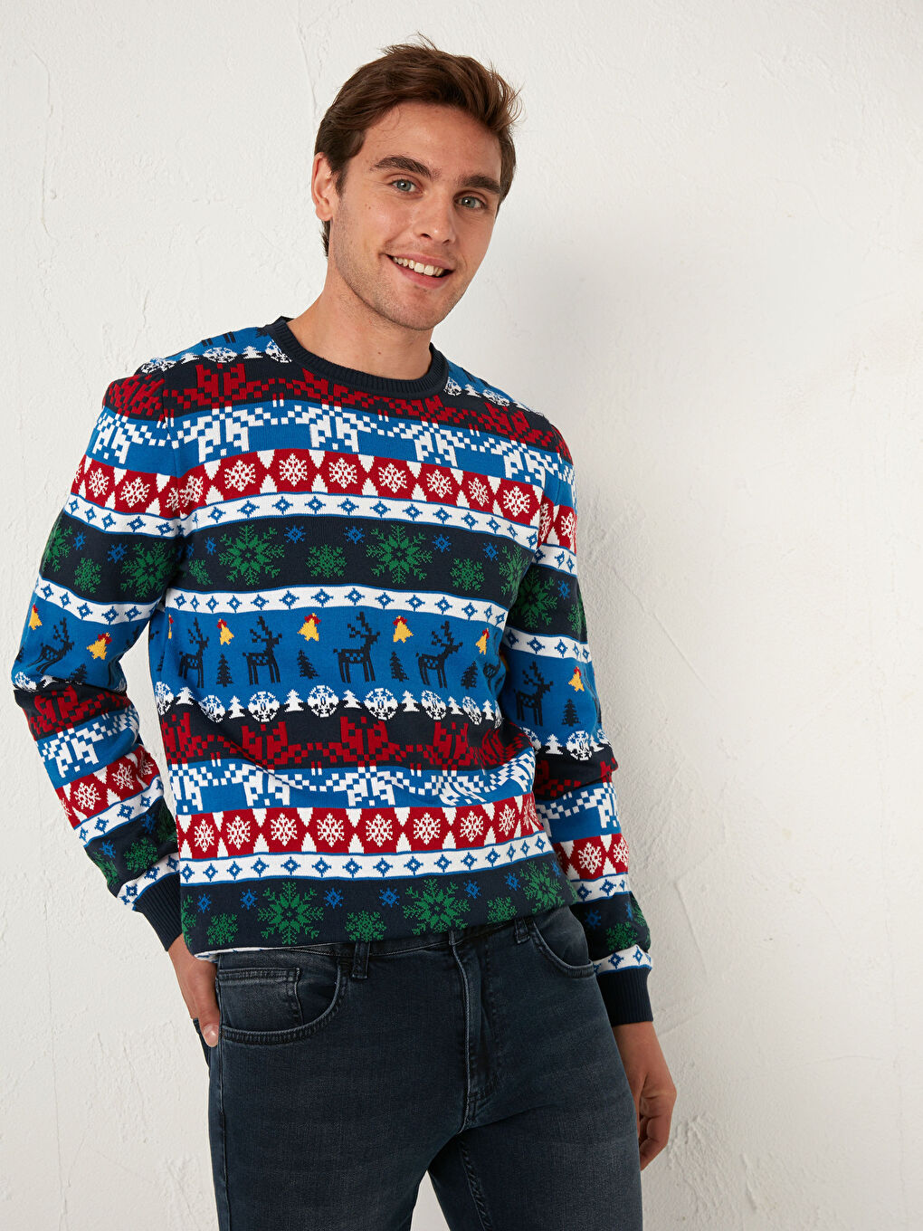 Men Crew Neck New Year Themed Knitwear Sweater Father and Son Matching-5