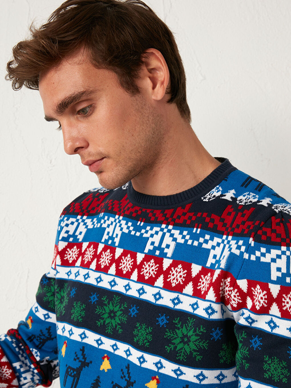 Men Crew Neck New Year Themed Knitwear Sweater Father and Son Matching-1