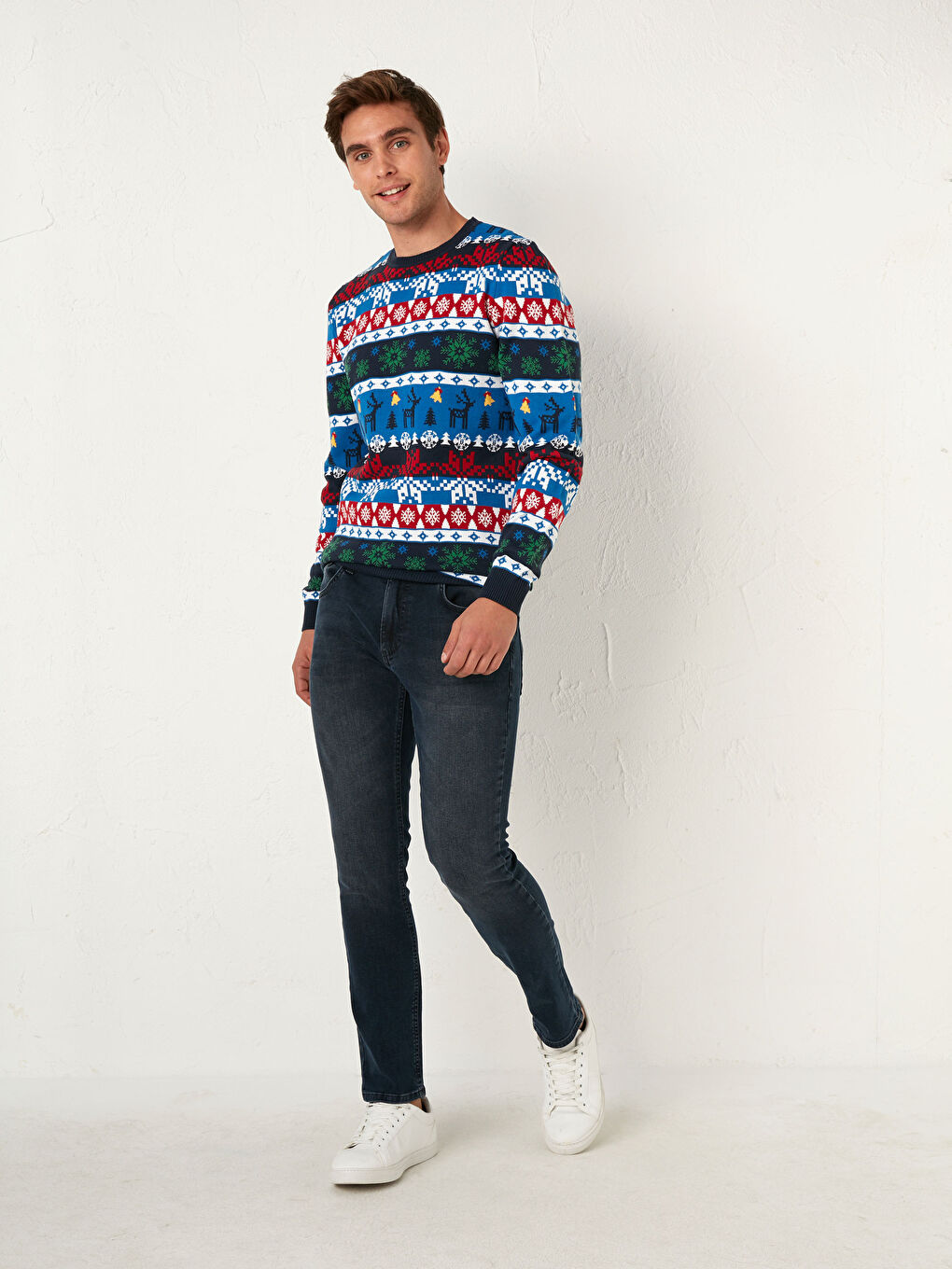 Men Crew Neck New Year Themed Knitwear Sweater Father and Son Matching-3