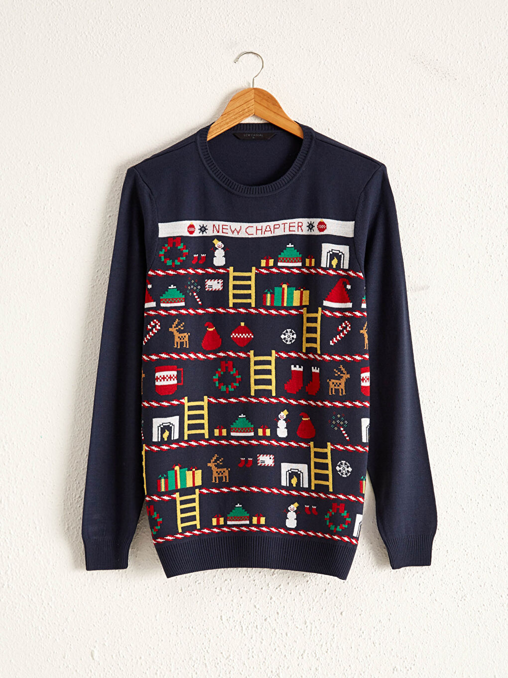 Men Crew Neck Christmas Themed Knitwear Sweater Father and Son Matching