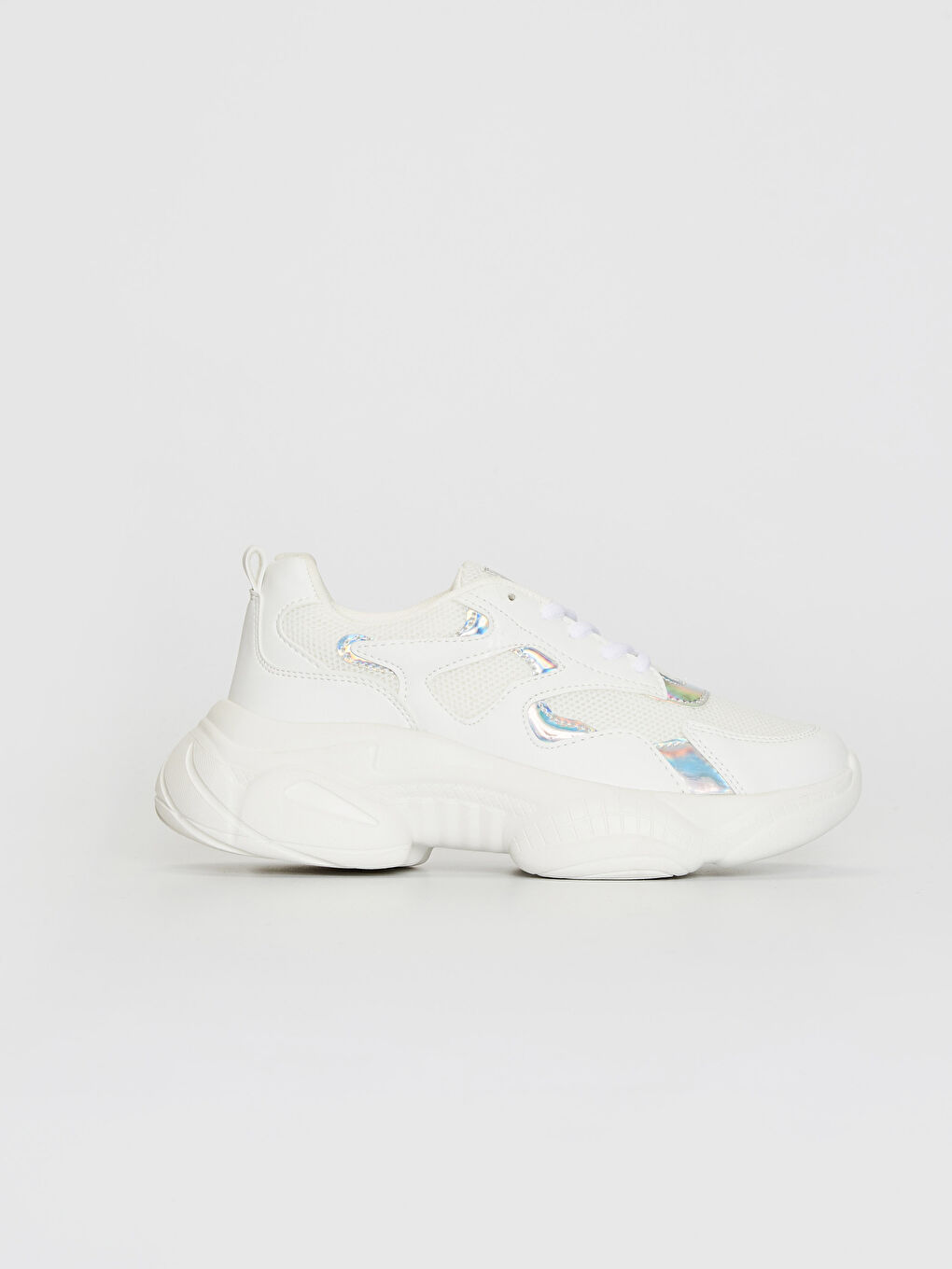Beyaz Kadın Kalın Taban Günlük Spor Ayakkabı-1