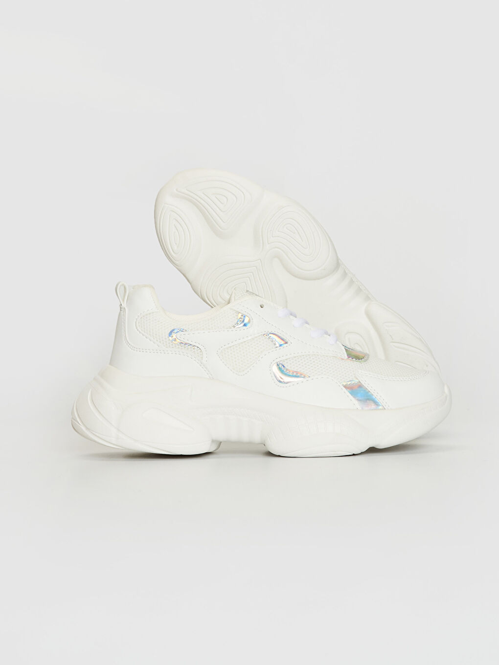 Beyaz Kadın Kalın Taban Günlük Spor Ayakkabı-2