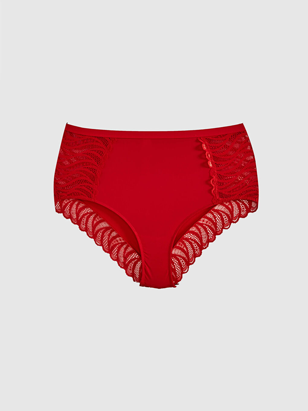سروال داخلي عالي الخصر بتفاصيل دانتيل