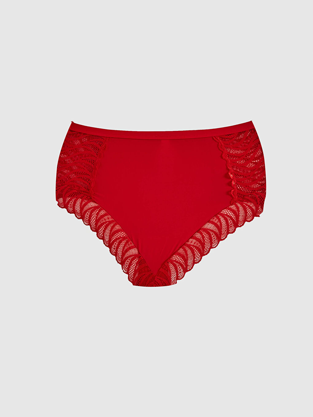 سروال داخلي عالي الخصر بتفاصيل دانتيل-1