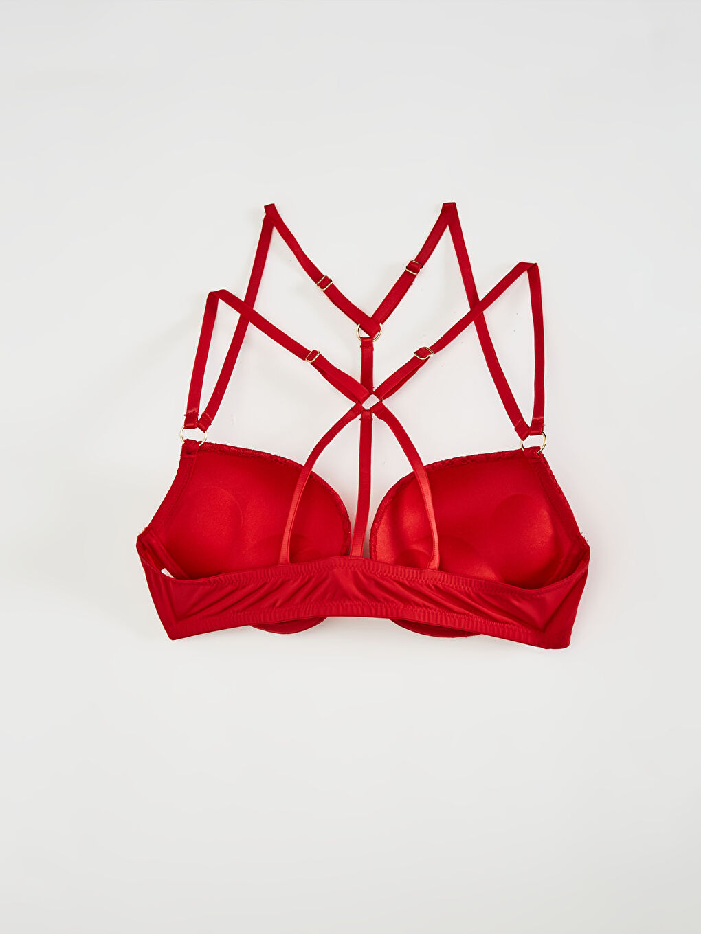 Бюстгальтер-футболка из кружева с деталями на бретелях-1