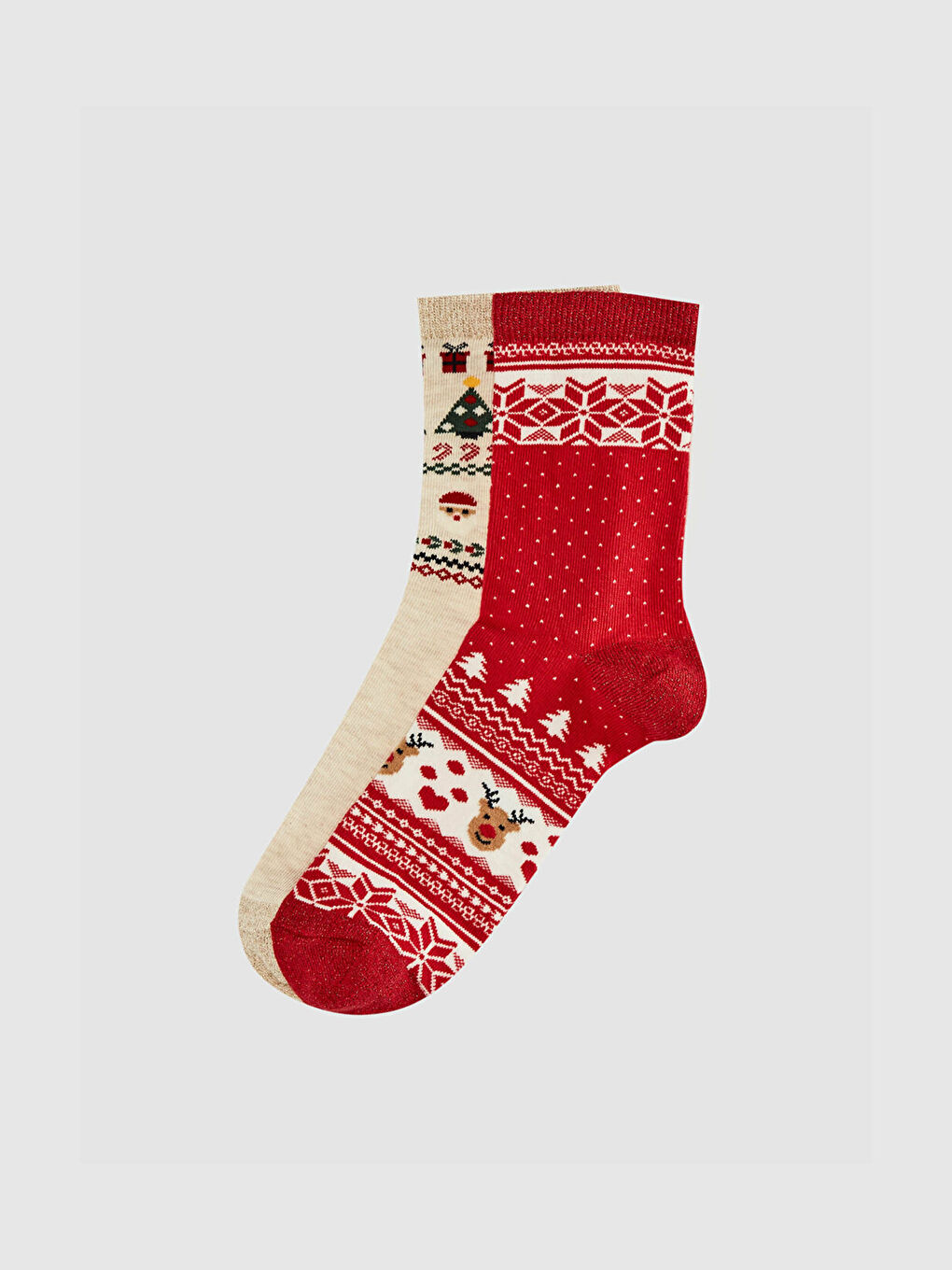 جوارب عيد الميلاد للسيدات - عبوة من قطعتين