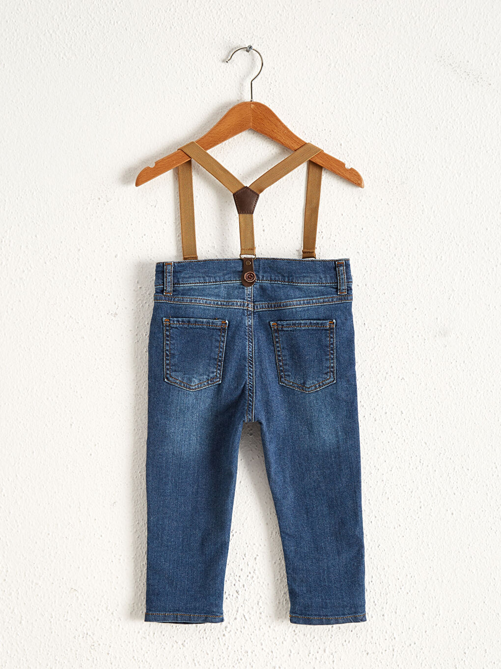 İndigo Erkek Bebek Jean Pantolon ve Pantolon Askısı-2