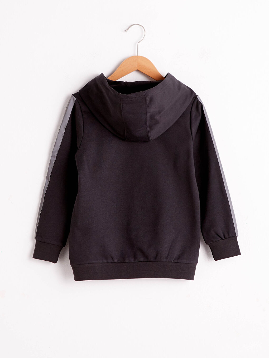 Antrasit Erkek Çocuk Yazı Baskılı Kapüşonlu Sweatshirt-1