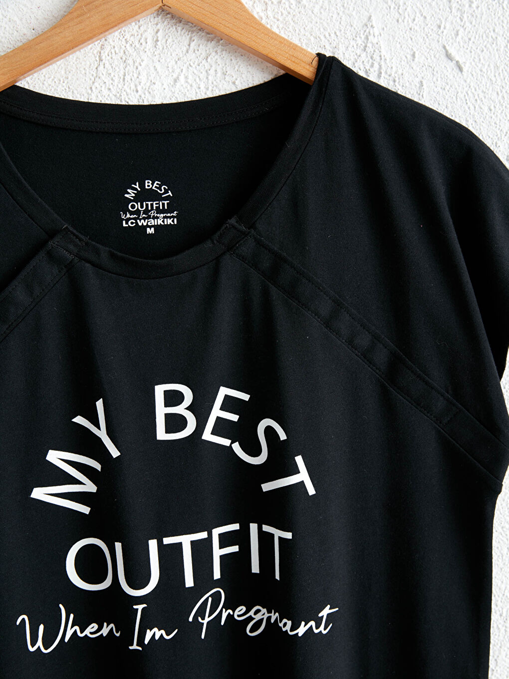 Siyah Yazı Baskılı Hamile Gecelik-3