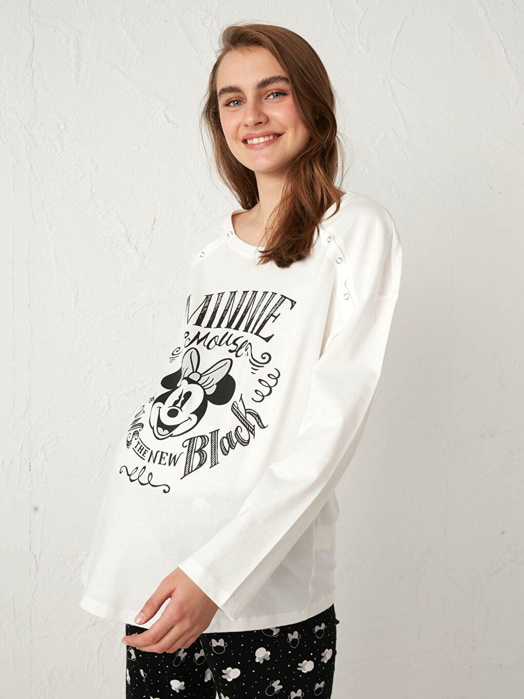 طقم بيجامة حمل مطبوع قطن ميني ماوس-2