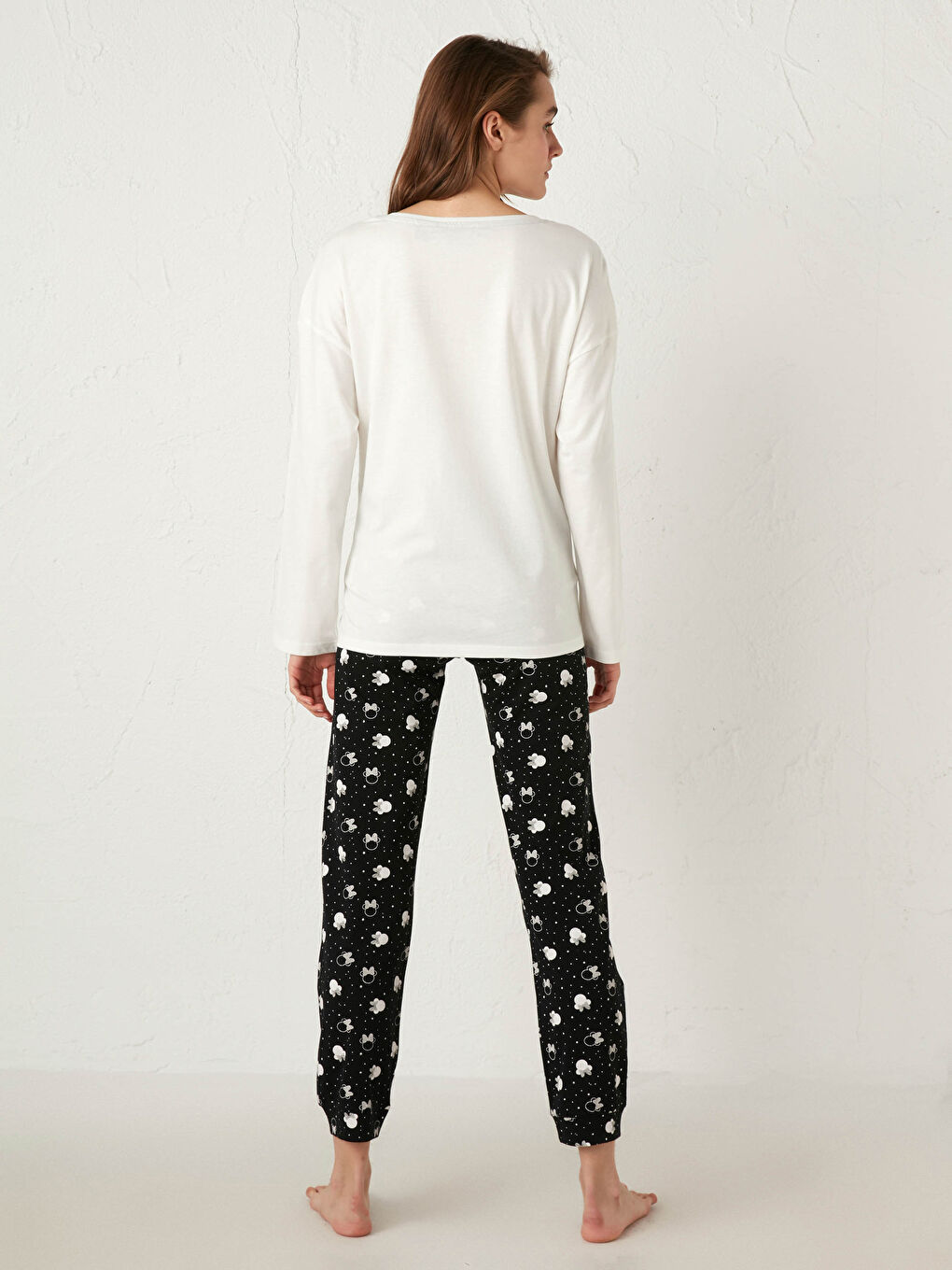 طقم بيجامة حمل مطبوع قطن ميني ماوس-4