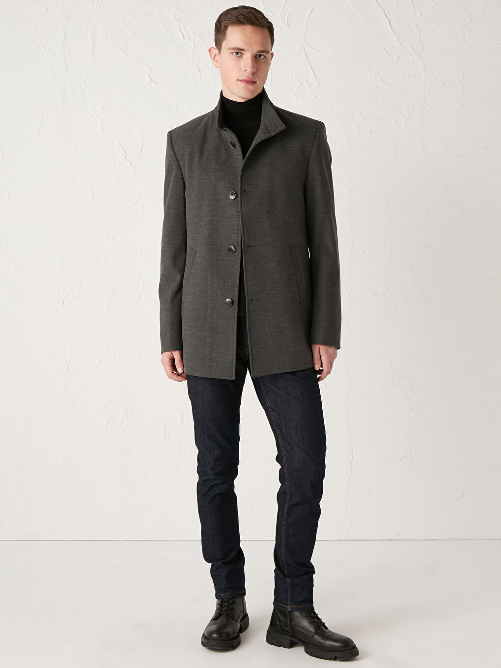 High Collar Men's Cachet Coat-4