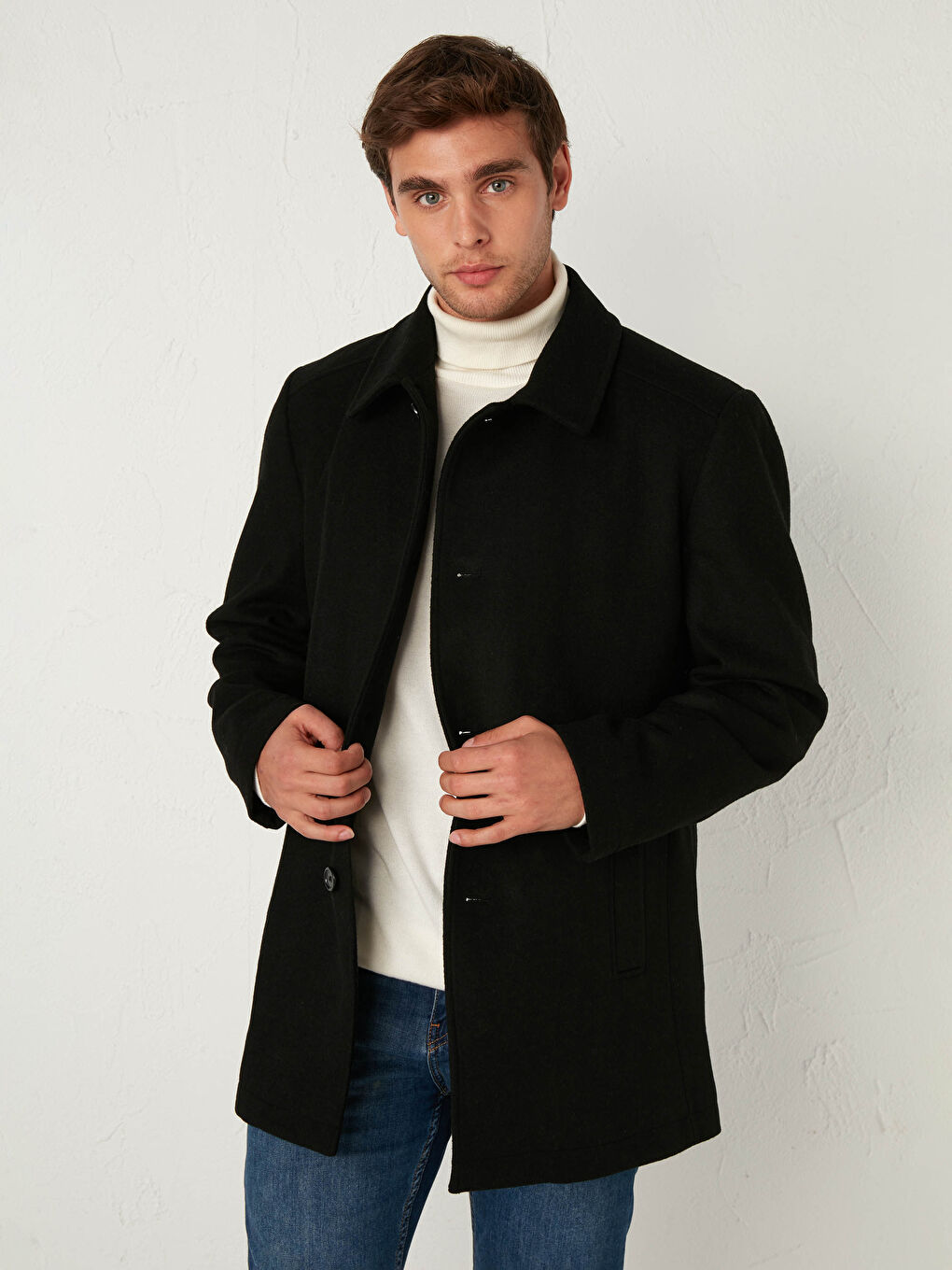 Manteau Épais Standard à Motif Uni