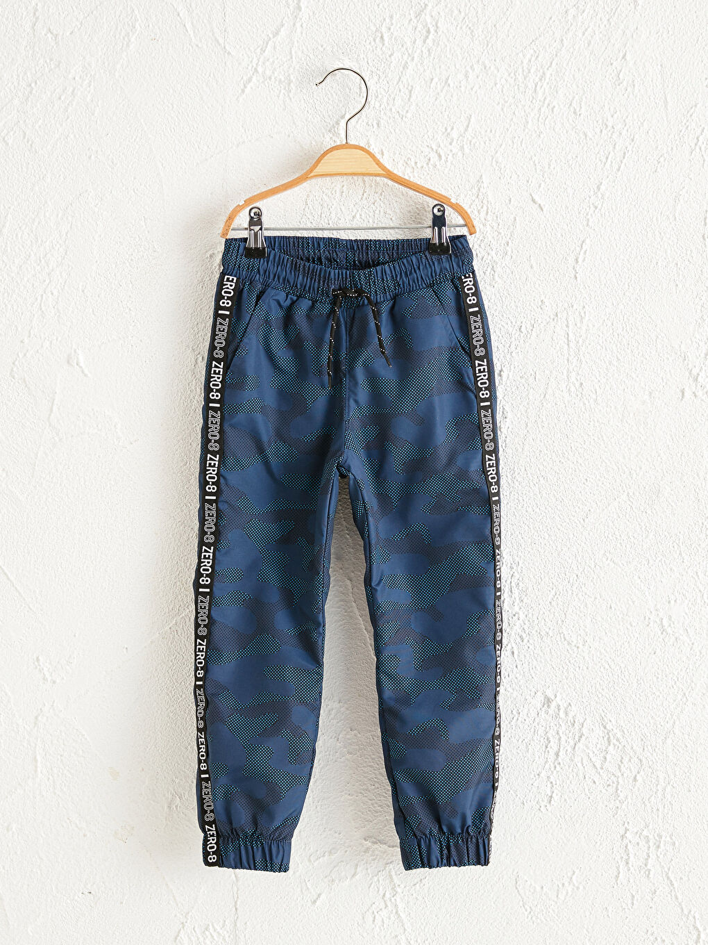 Lacivert Beli Lastikli Kamuflaj Desenli Polar Astarlı Erkek Çocuk Pantolon