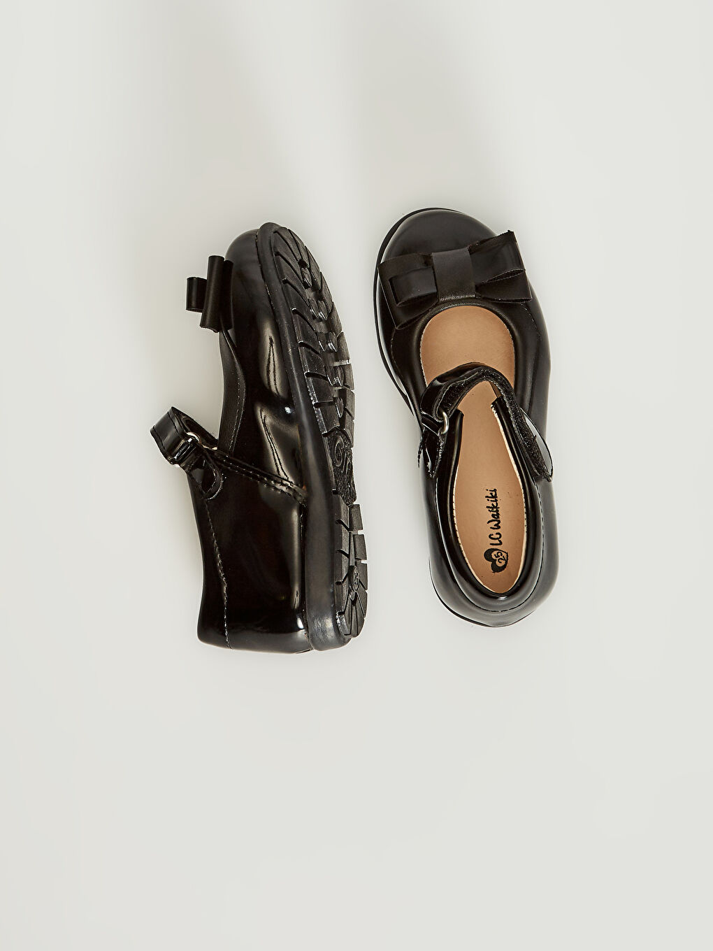 Siyah Kız Çocuk Cırt Cırtlı Babet Ayakkabı-3