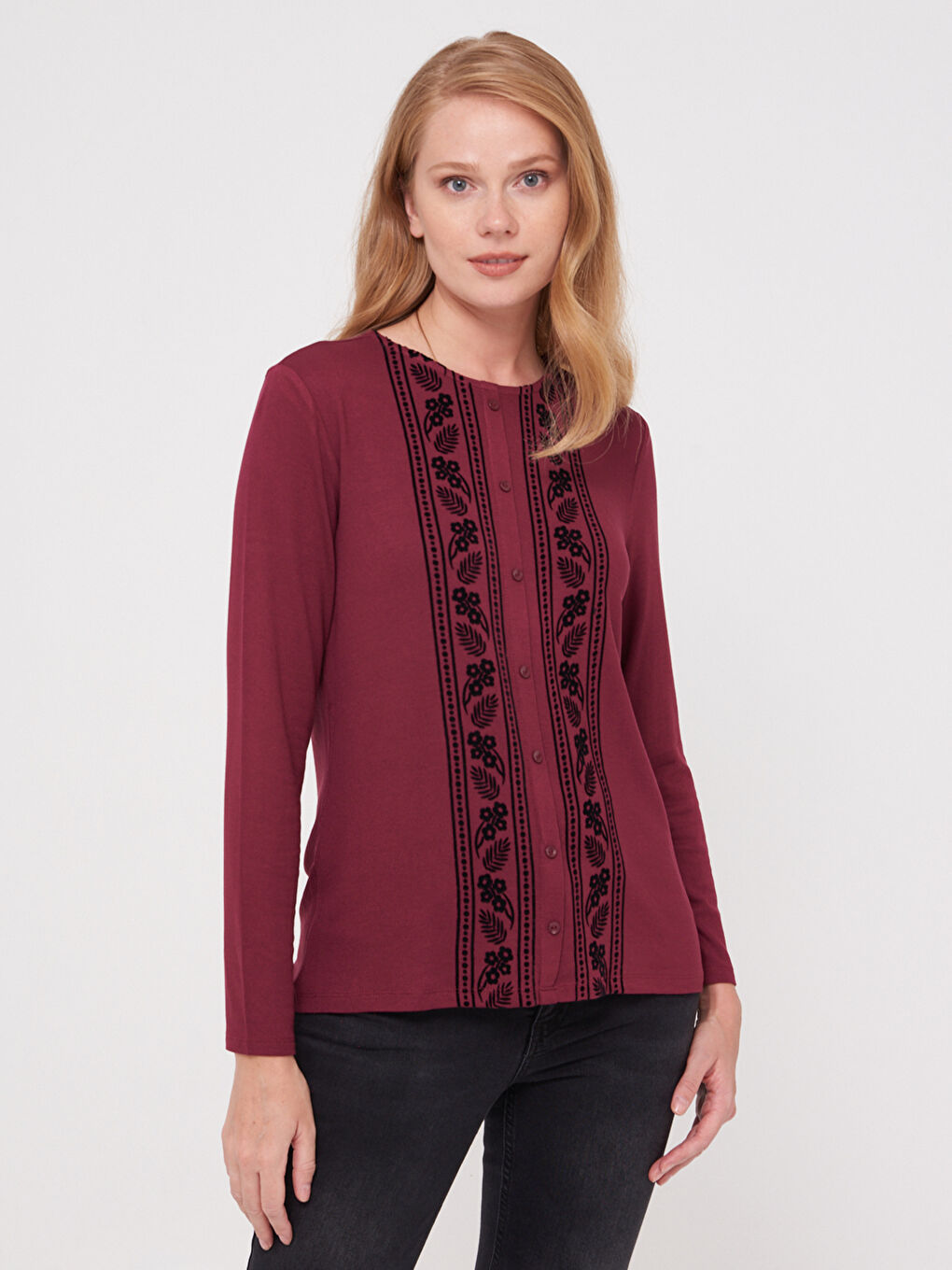 Figured T-Shirt with Pocket Detail