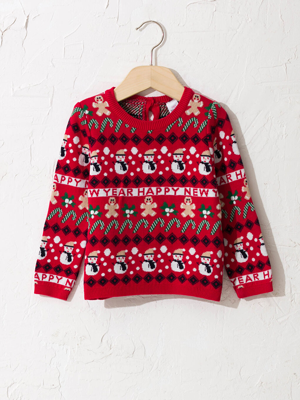 Baby Girl New Year Themed Patterned Knitwear Sweater