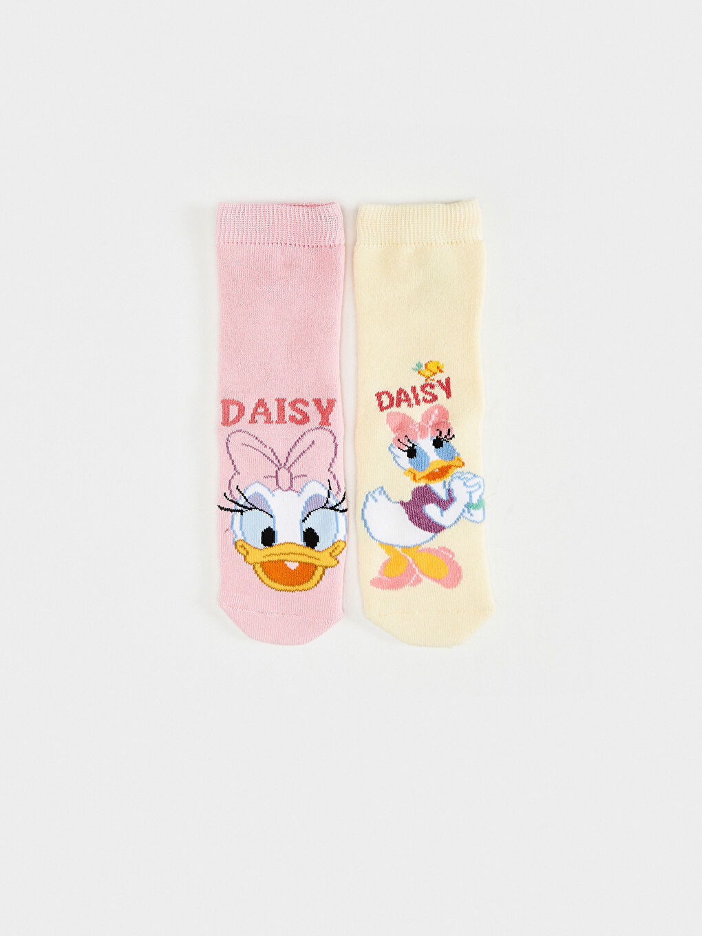 Sarı Kız Çocuk Daisy Duck Soket Çorap 2'li