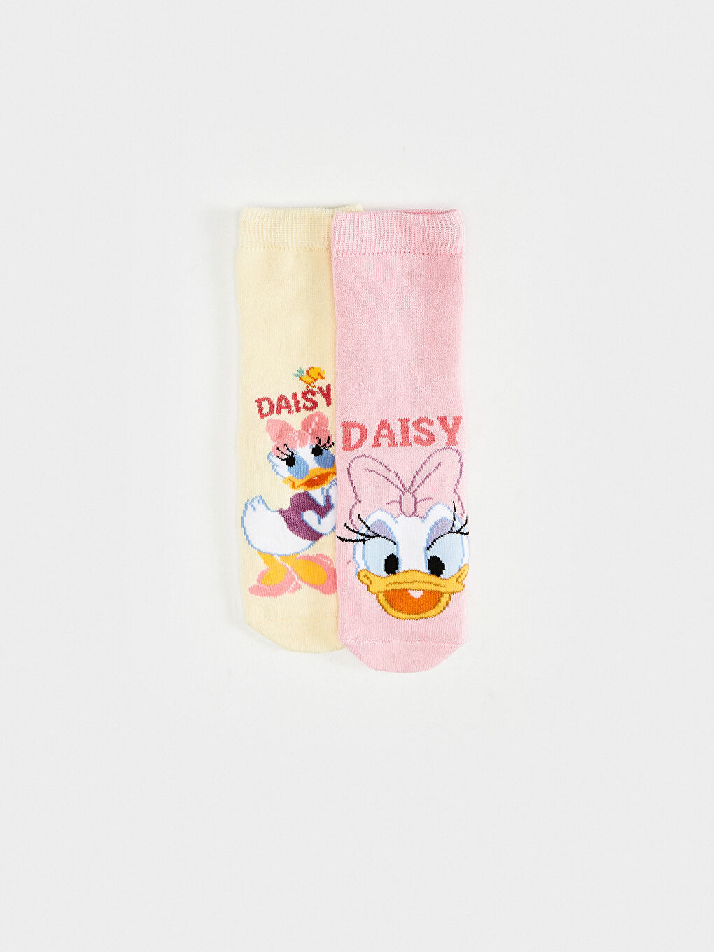 Sarı Kız Çocuk Daisy Duck Soket Çorap 2'li-1