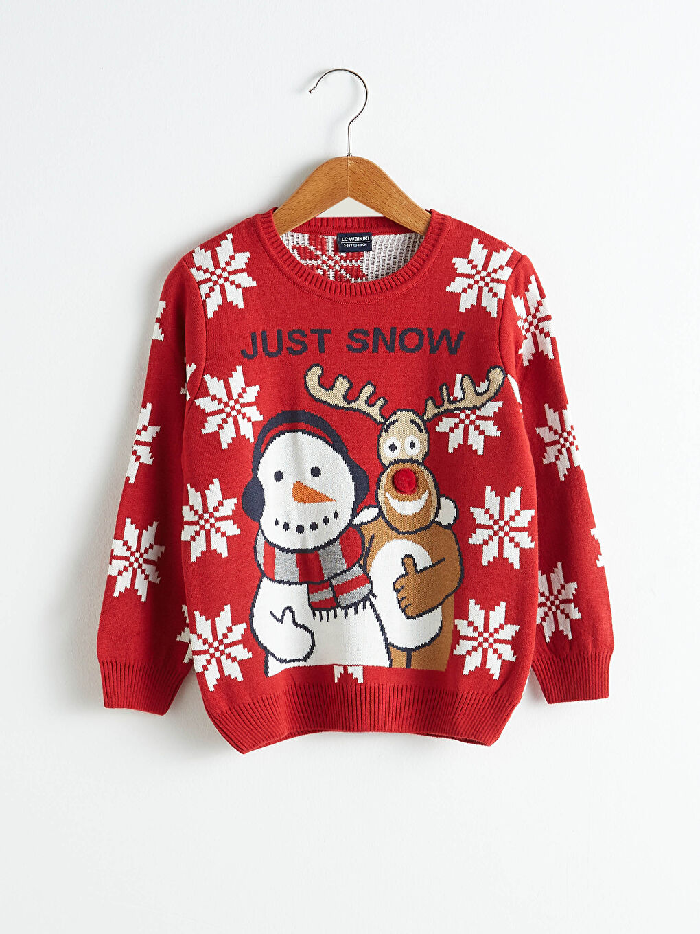 سترة خفيفة تريكو بنقشة رأس السنة للأولاد - تطابق الأب والابن