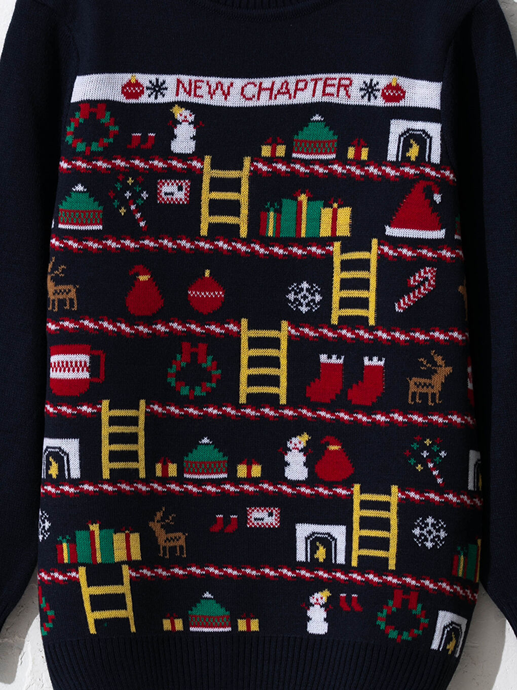 LCW Kids Boy's New Year Themed Lightweight Tricot Jumper Father and Son Matching -0WBL72Z4-HEL