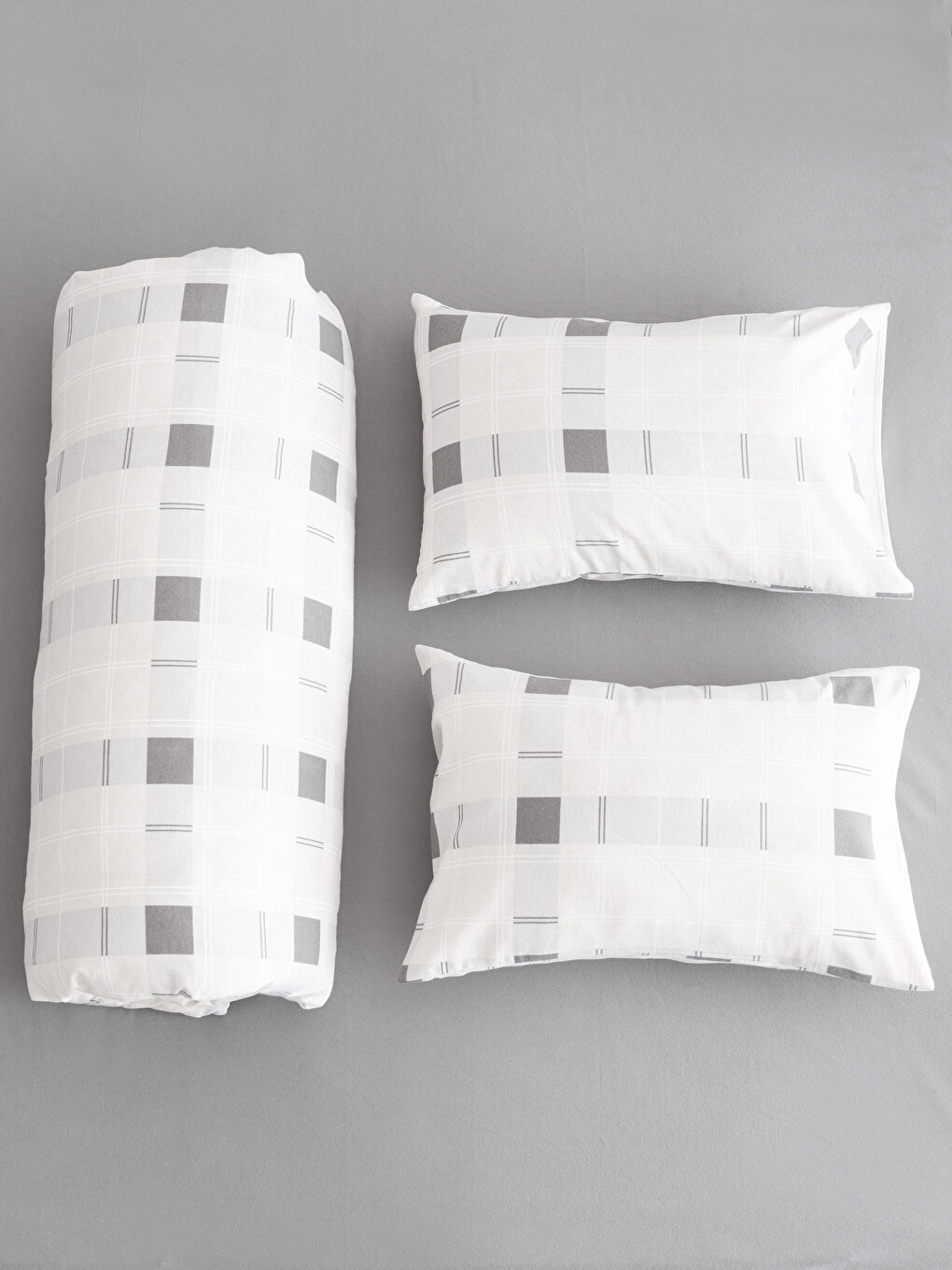 Gri Çift Kişilik Flanel Nevresim Takımı-2