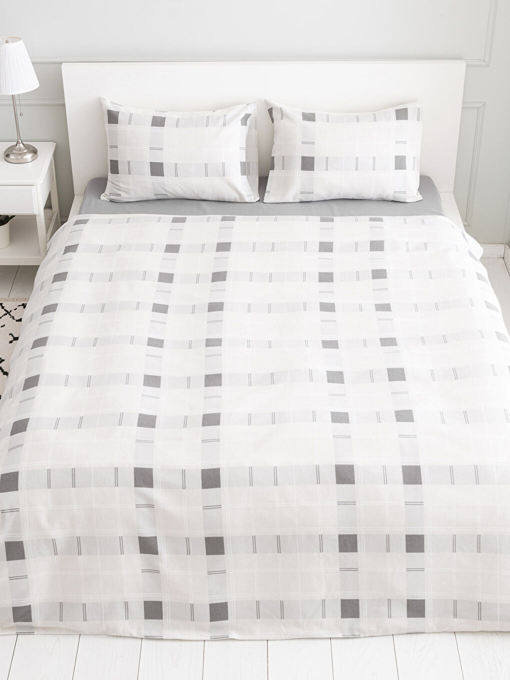 Gri Çift Kişilik Flanel Nevresim Takımı-3