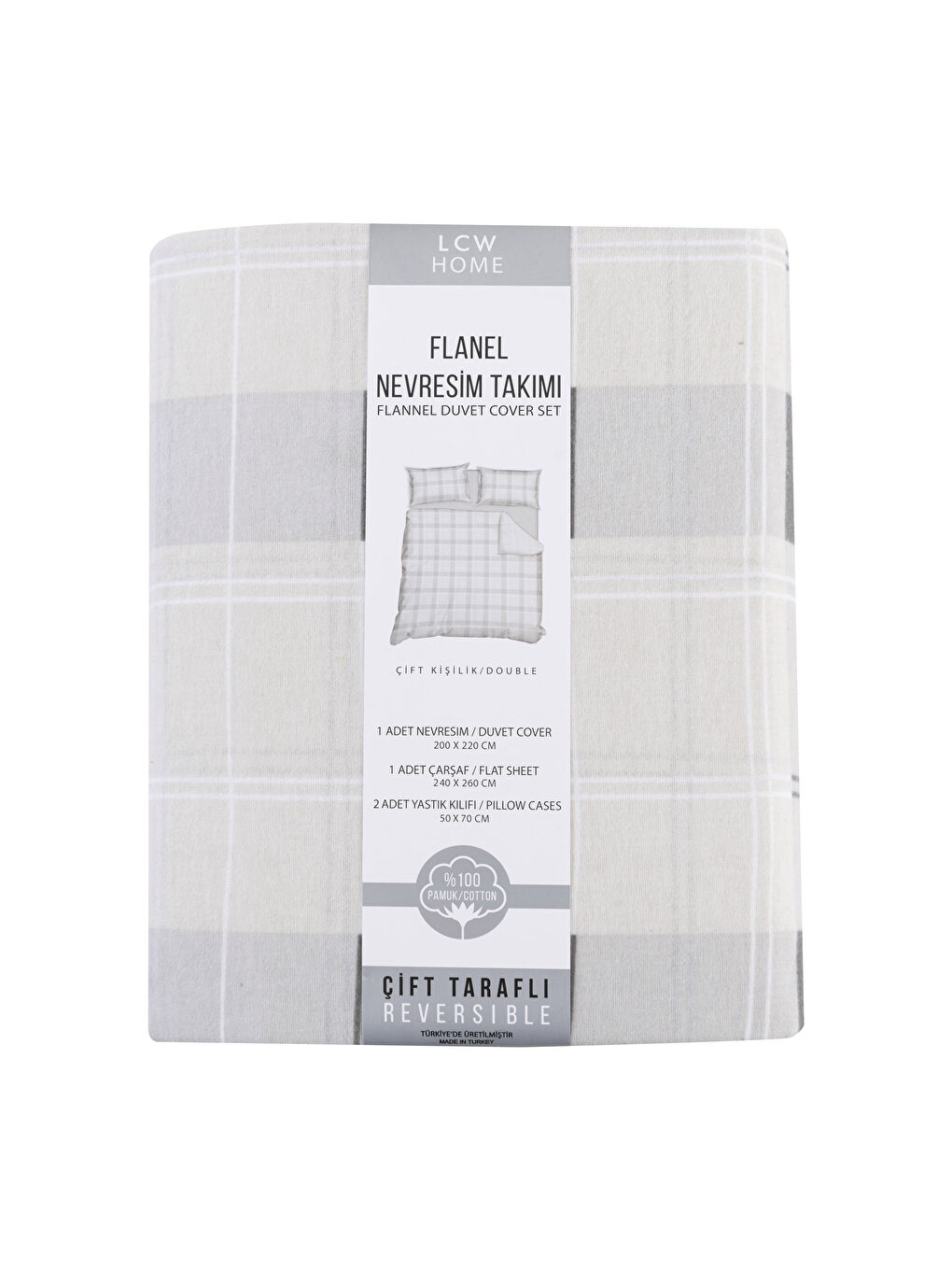 Gri Çift Kişilik Flanel Nevresim Takımı-7