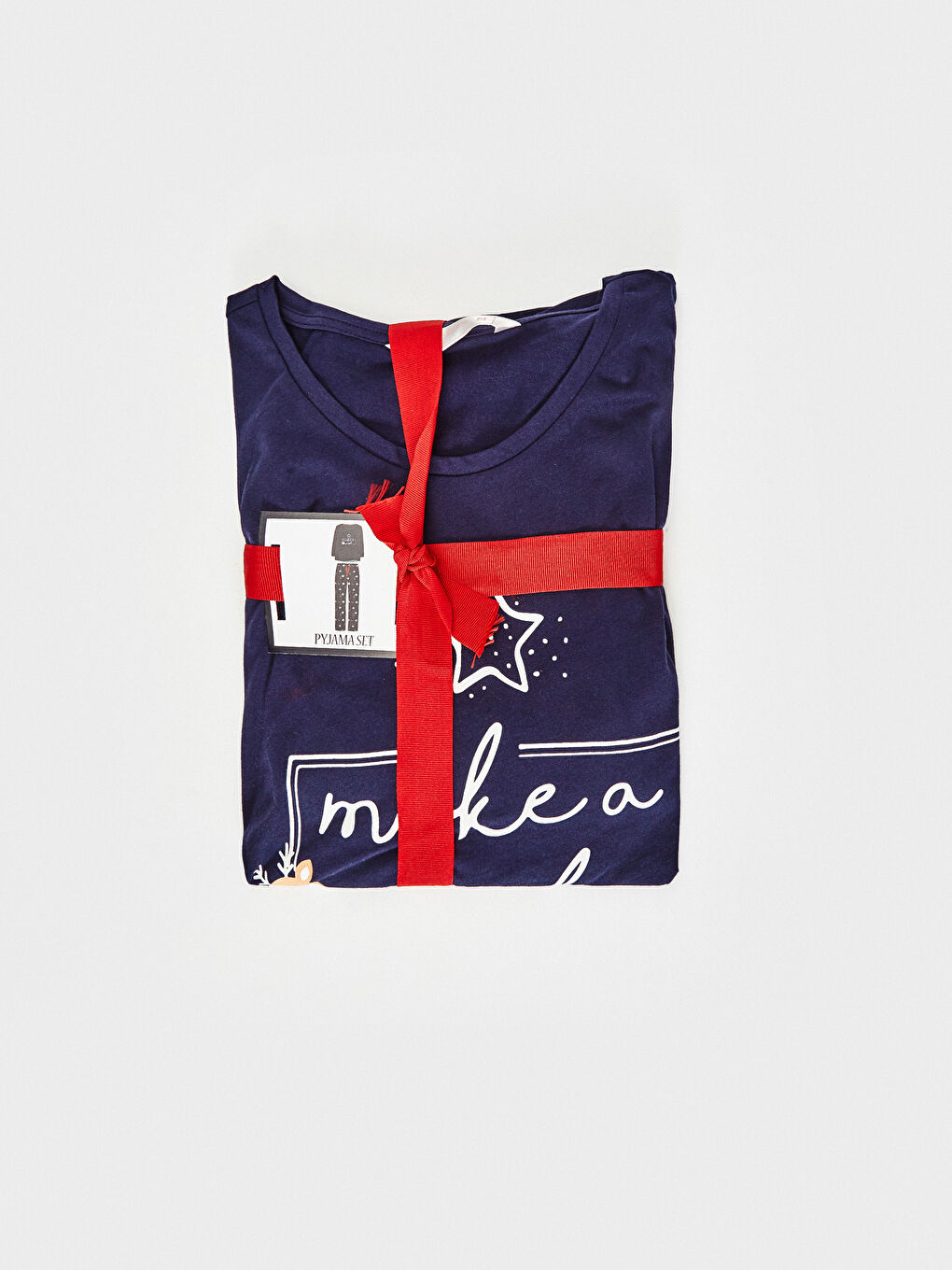 Комплект пижами от памук с принт-2