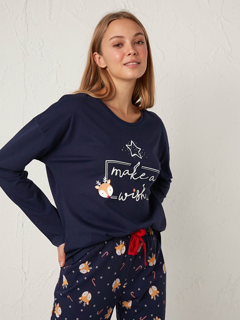 Комплект пижами от памук с принт-3