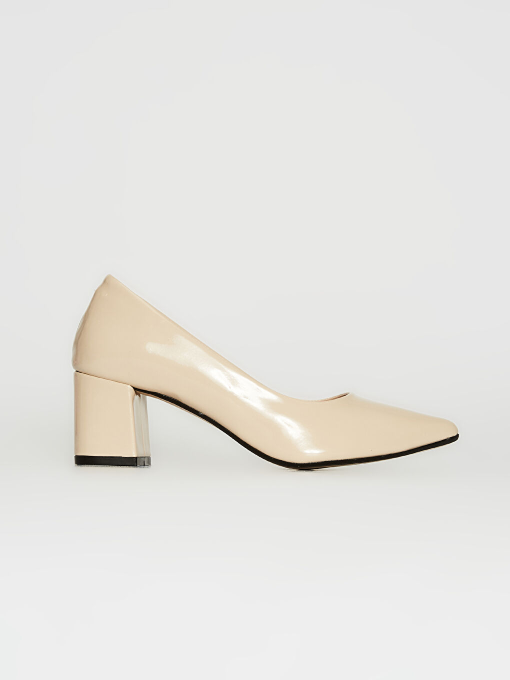 Bej Kadın Sivri Burun Topuklu Ayakkabı-1