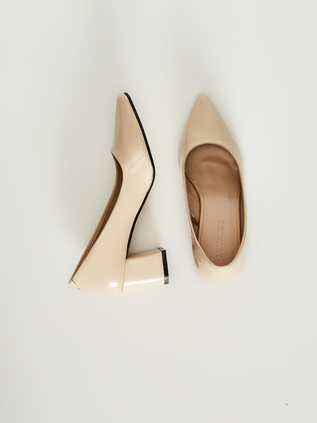 Bej Kadın Sivri Burun Topuklu Ayakkabı-3