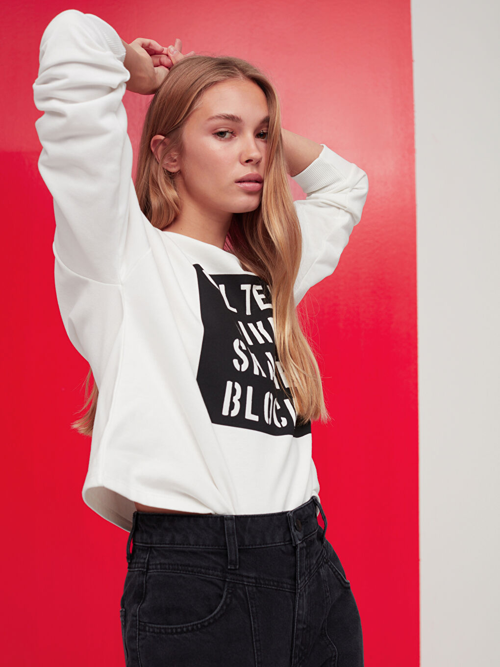 Slogan Printed Sweatshirt-3