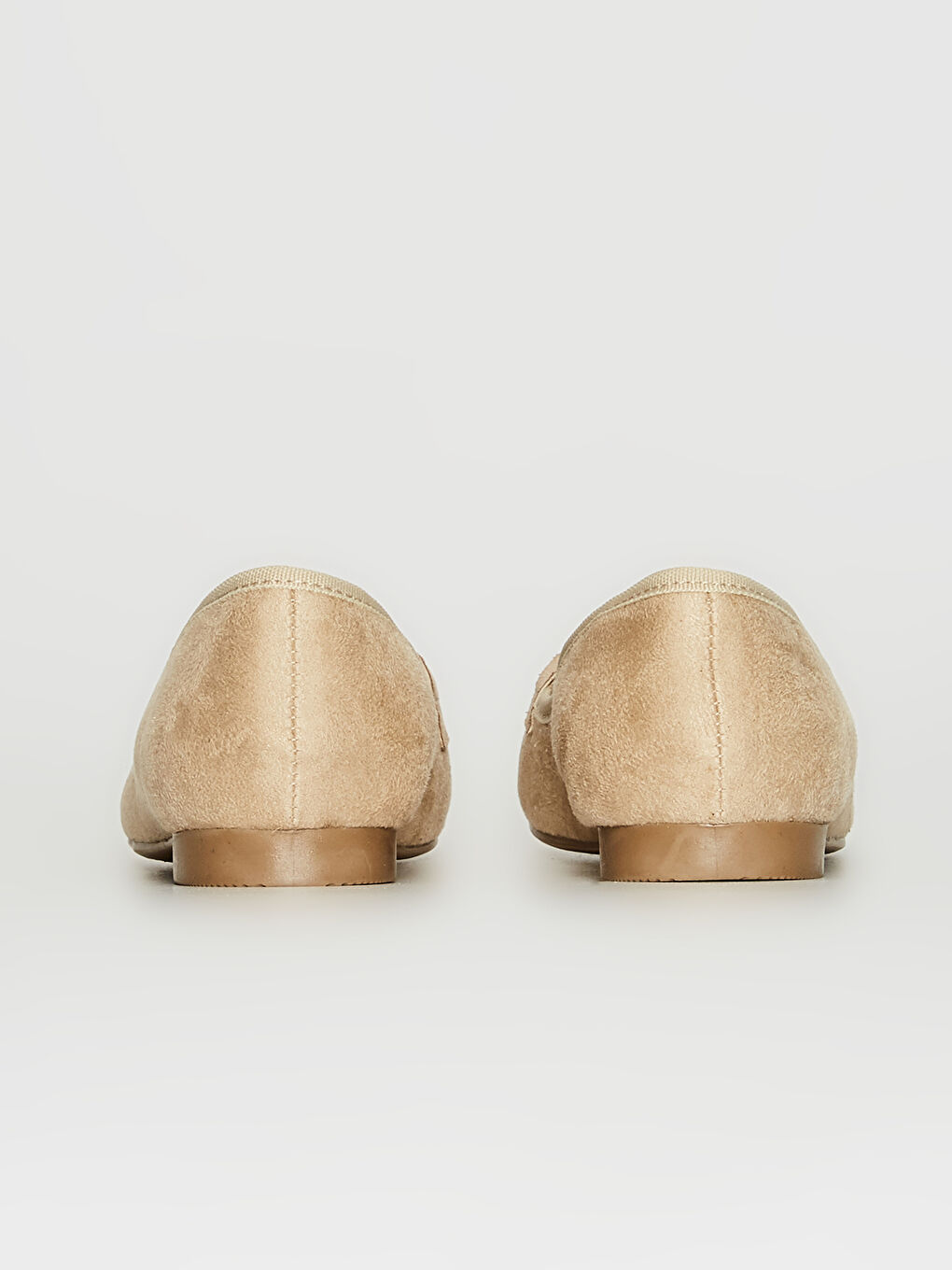 Bej Kadın Püsküllü Loafer Süet Ayakkabı-4