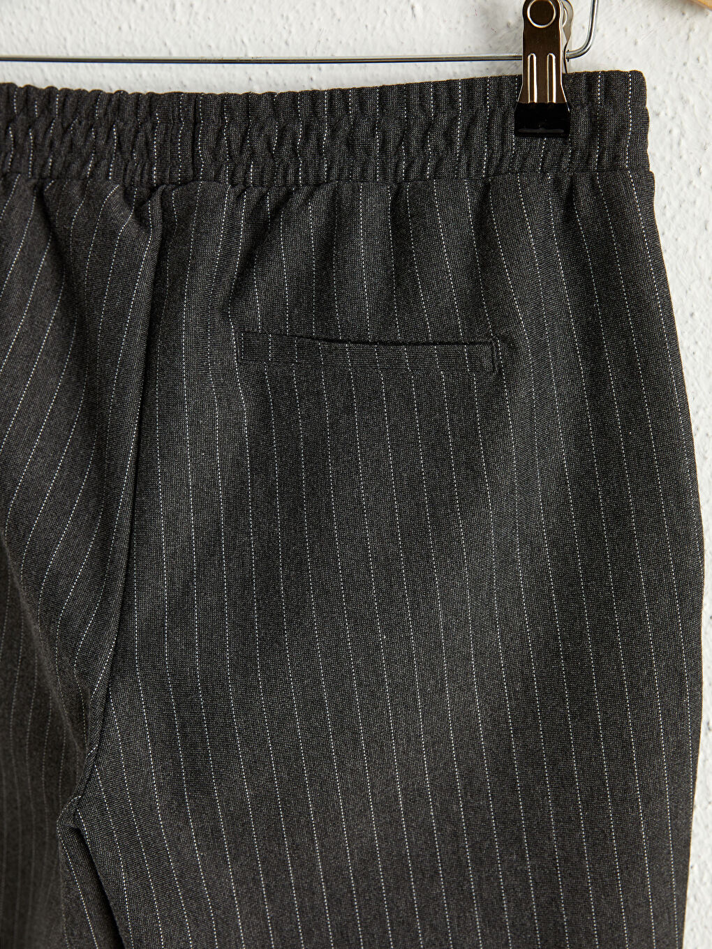 Ankle Length Striped Carrot Fit Trousers-3